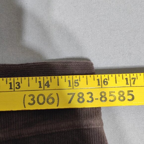 HUE Corduroy Leggings women's size L brown colour stretchy ankle crop - Picture 7 of 11